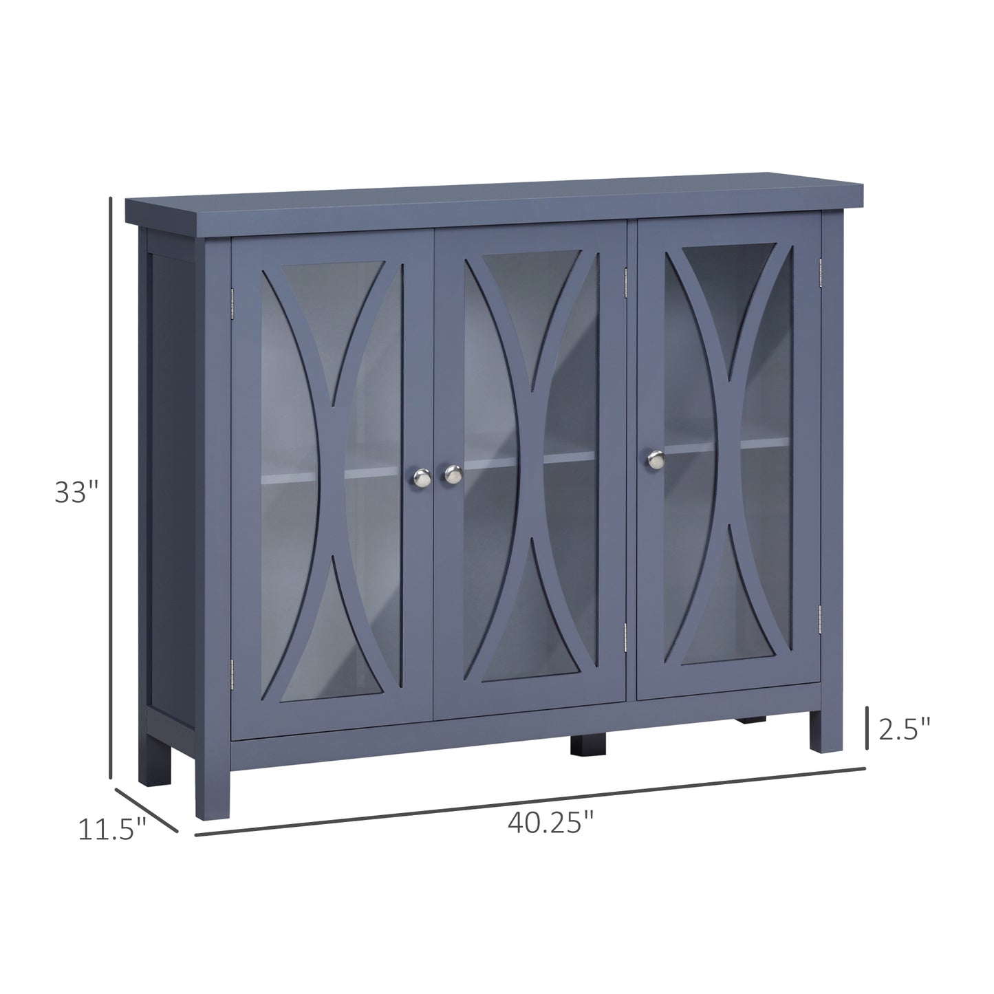Arc Pattern Sideboard Buffet - Gray