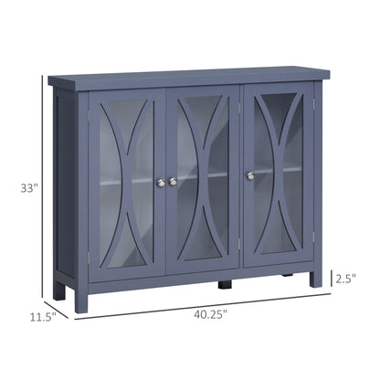 Arc Pattern Sideboard Buffet - Gray