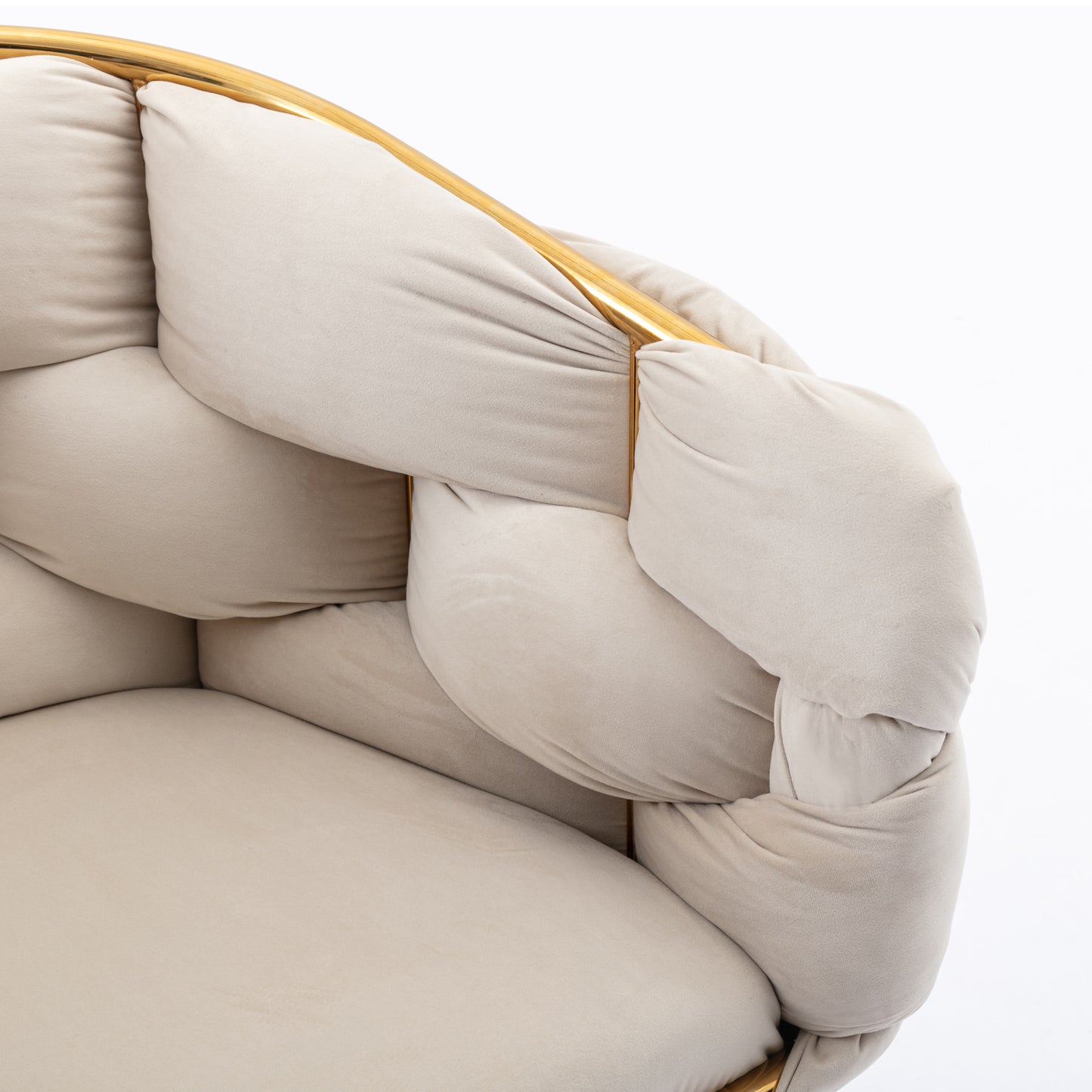 Luna Luxury Modern Velvet Chair - Beige