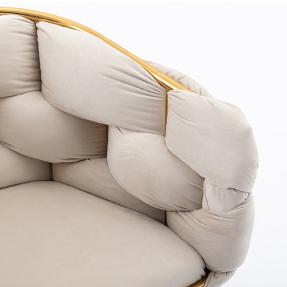 Luna Luxury Modern Velvet Chair - Beige