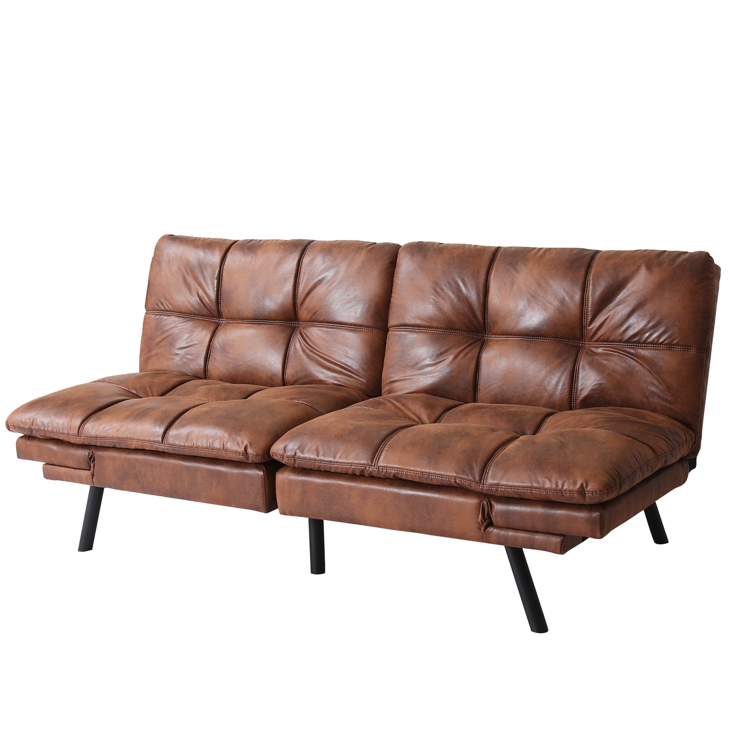 Koa Modern Convertible Memory Foam Futon Sofa Bed - Brown