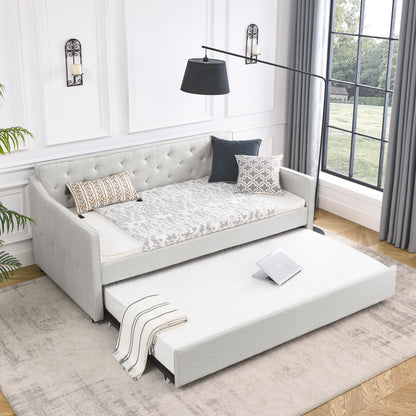 Hana Twin Size Daybed with Twin Size Trundle - Beige