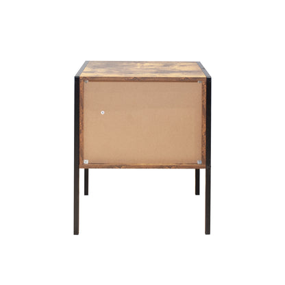 Barn Industrial Style Nightstand ( Set of 2) - Rustic Brown
