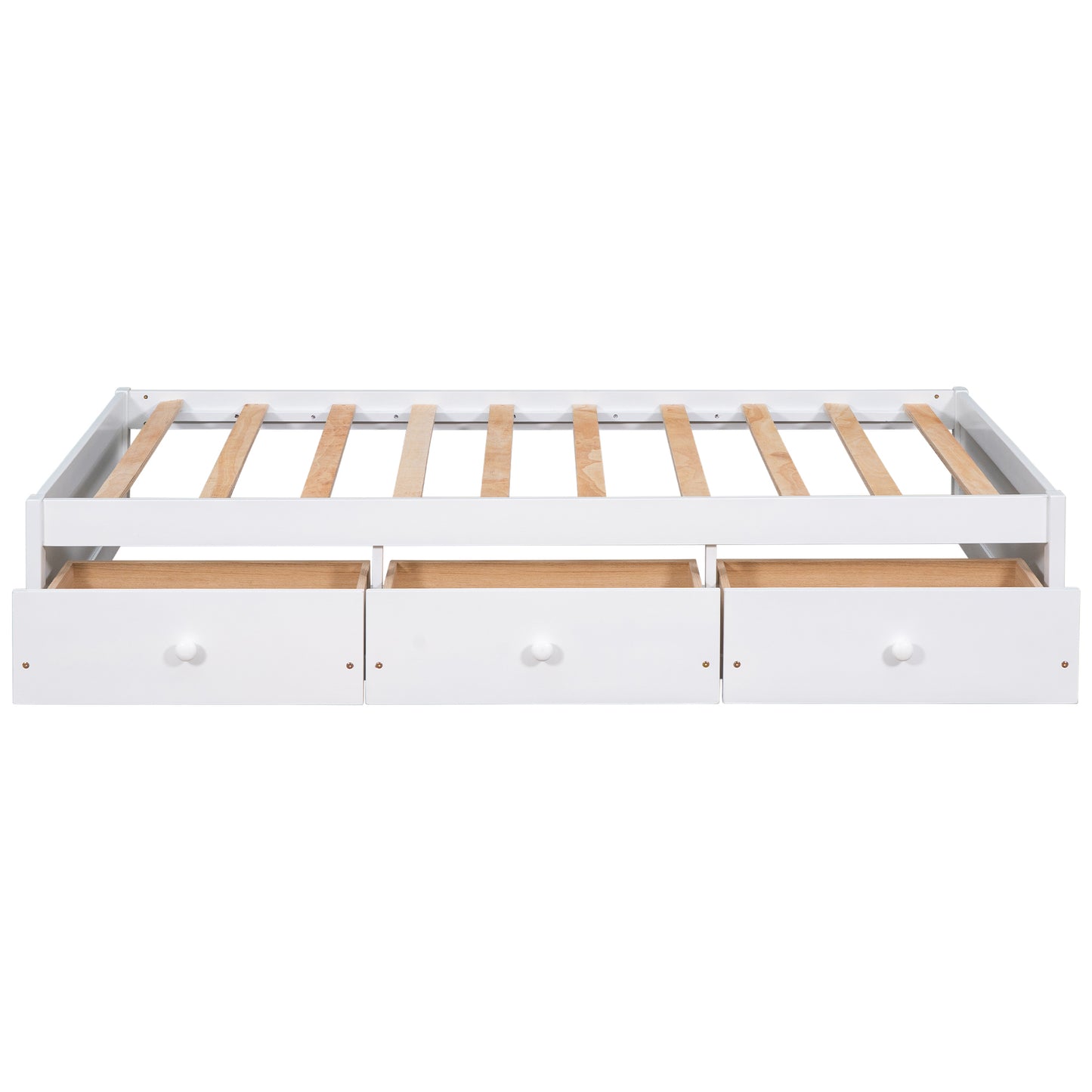 Oris Twin Size Wood Platform Bed - White