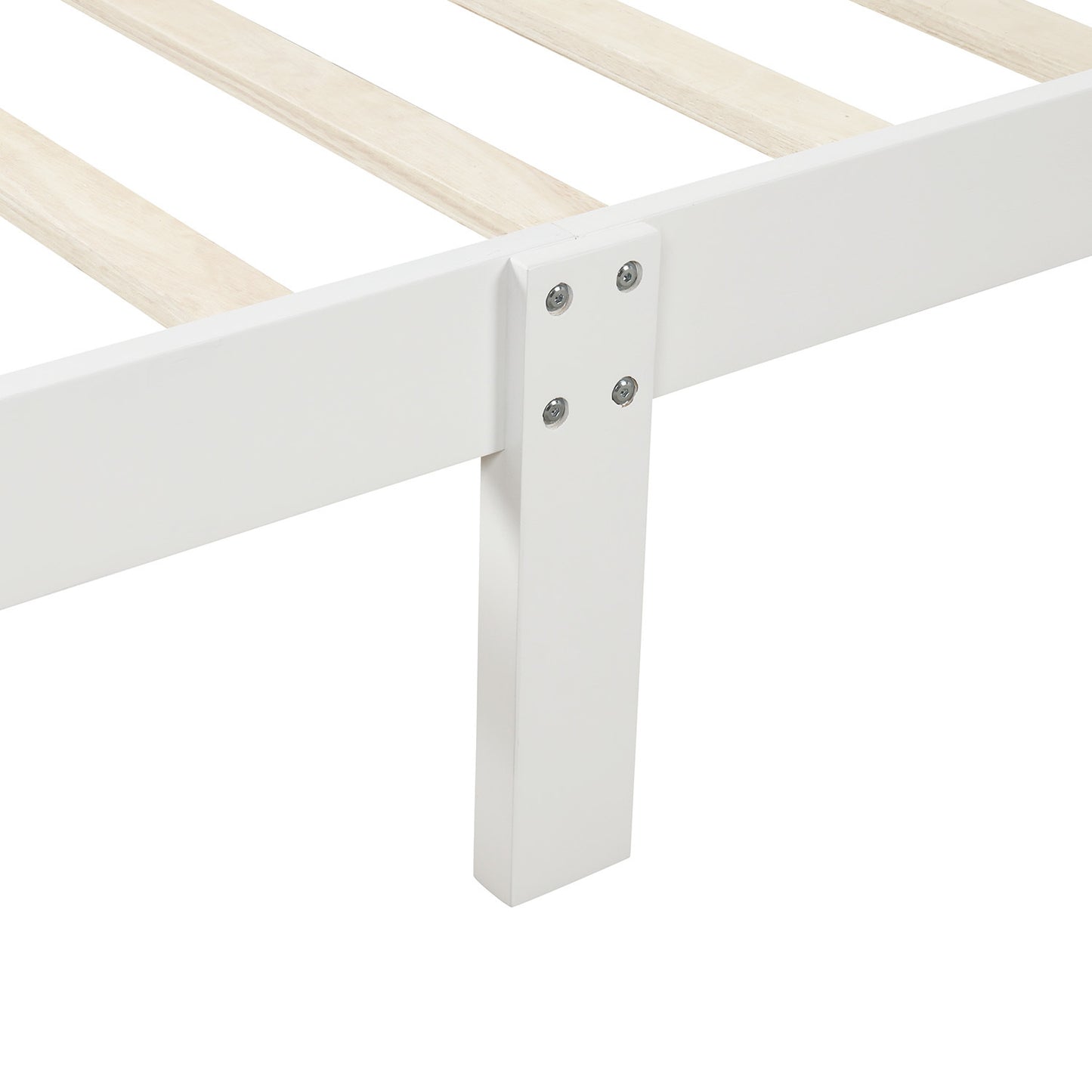 Urban Fusion Twin Size Wood Platform Bed - White