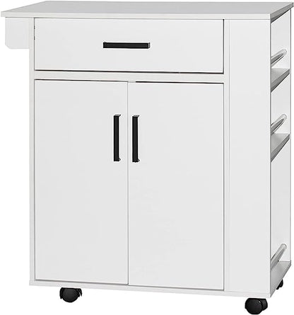 Go Green Woods Shelby Rolling Kitchen Cart with Storage Cabinet