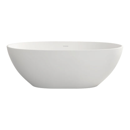 Mew 65" Solid Surface Freestanding Soaking Bathtub - Matte White