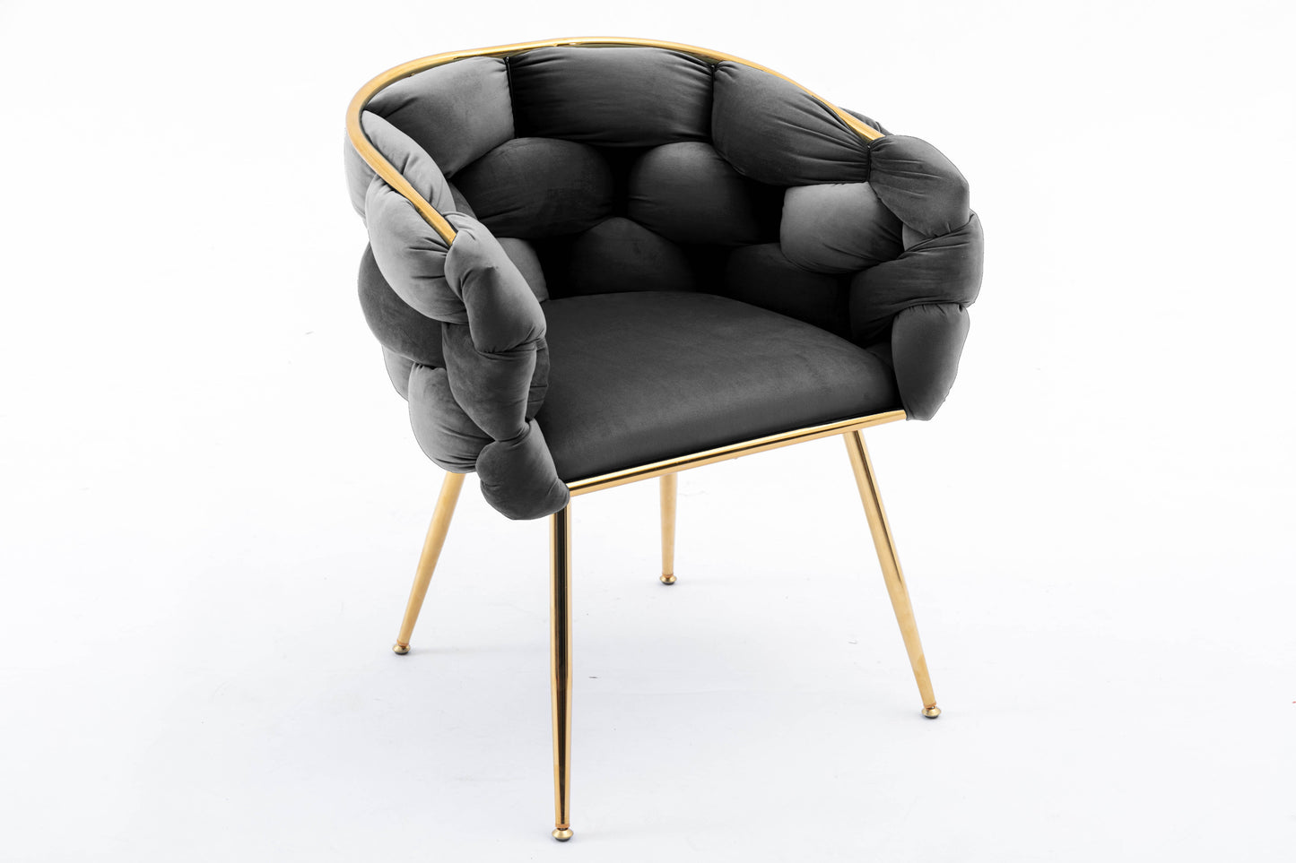 Luna Luxury Modern Velvet Chair - Black