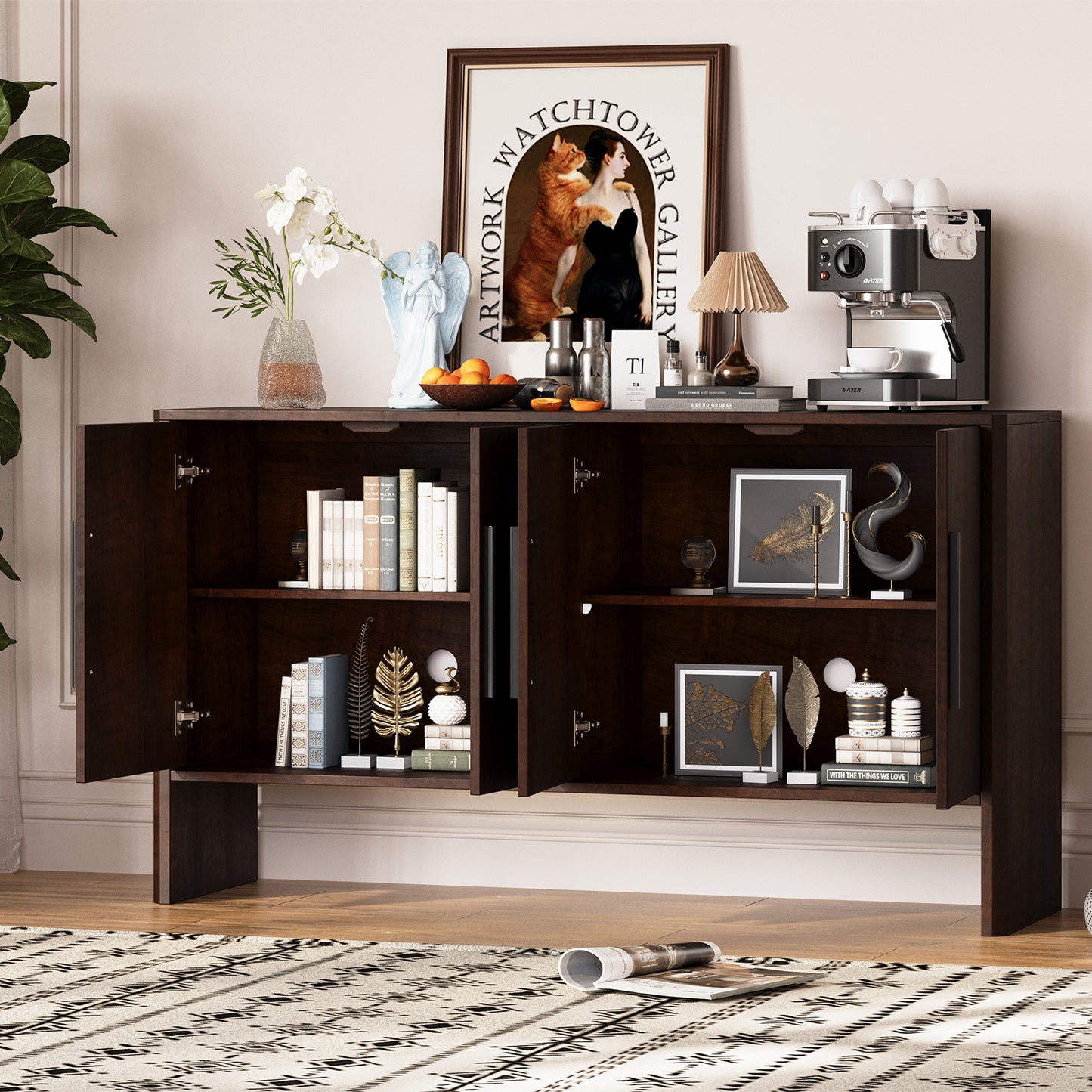 Miya Retro Sideboard Buffet - Espresso