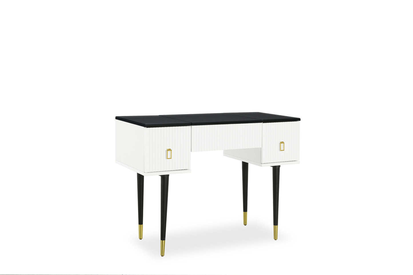 Marble Glow Makeup Vanities Table Set -   White and Black