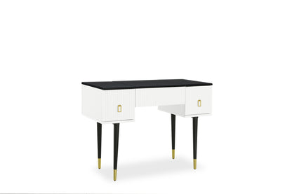 Marble Glow Makeup Vanities Table Set -   White and Black