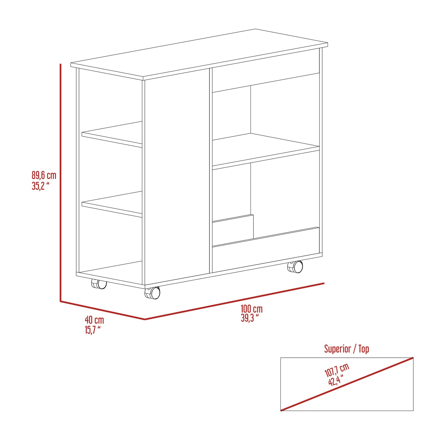 Holmeson Kitchen Cart  - White