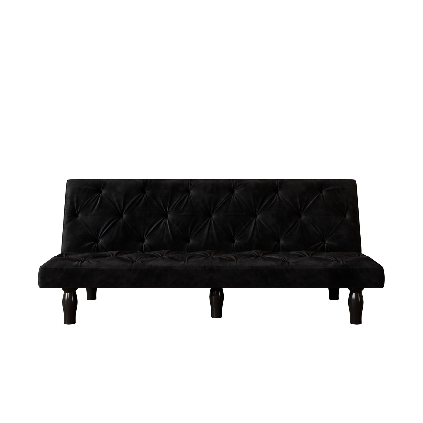 Giza Convertible Velvet Sofa Bed - Green - Matt Black