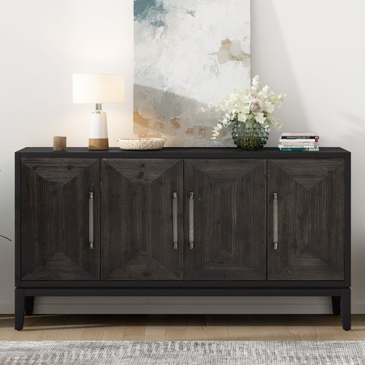 Carri Versatile Four-Door Sideboard Buffet - Black