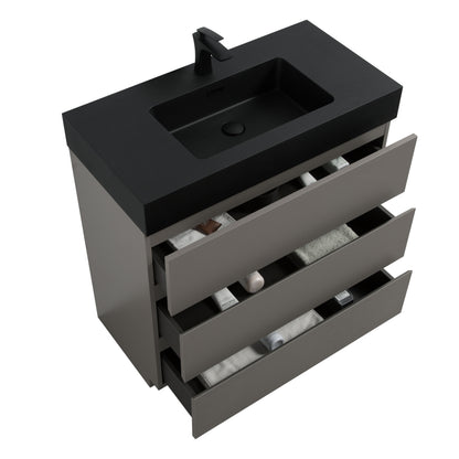 Kito  36" Bathroom Vanity with Sink  without Drain and Faucet - Gray