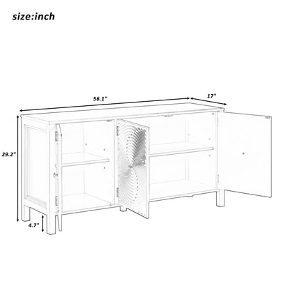 Evie Artistic Three-Door Sideboard Buffet - Black