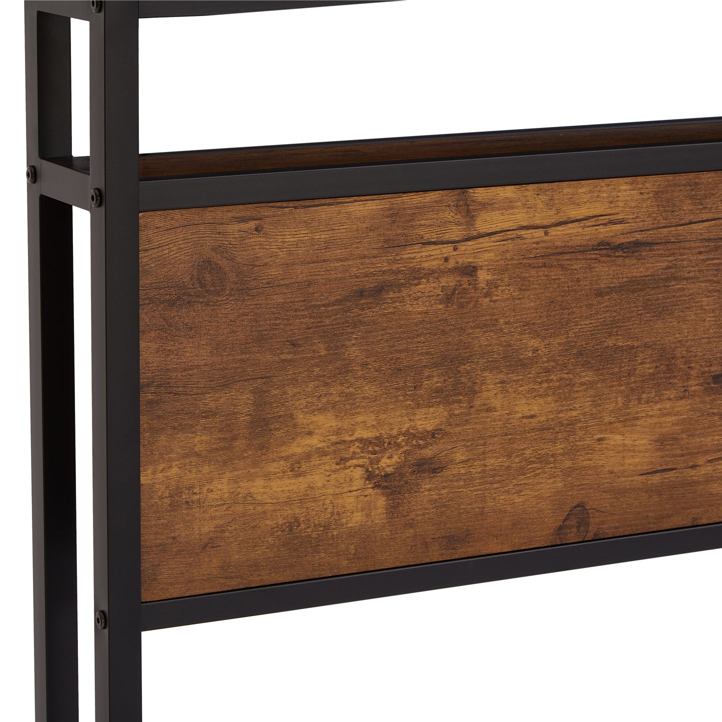 Fusco King Size Platform Bed Frame - Black+Brown