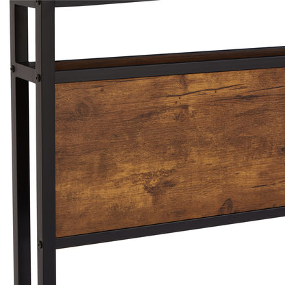 Fusco King Size Platform Bed Frame - Black+Brown