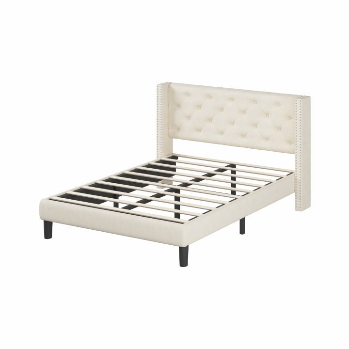 Voss Full Size Platform Bed Frame - Beige