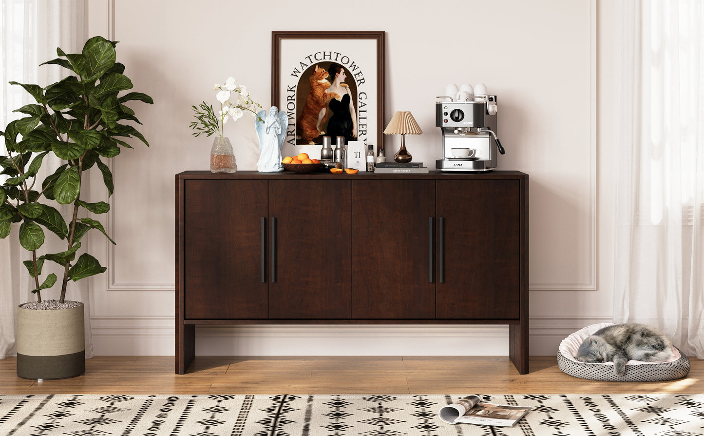 Miya Retro Sideboard Buffet - Espresso