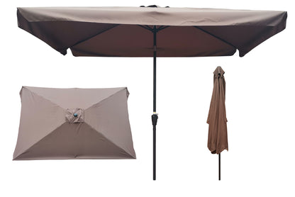 Benno 10 x 6.5 ft Rectangular Patio Umbrella - Chocolate
