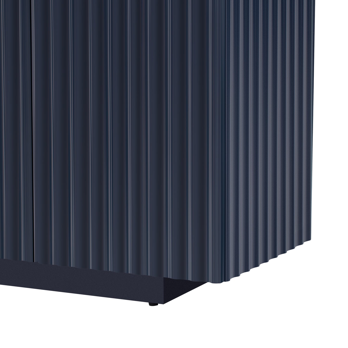 Lyons 4 Wavy Doors Ample Storage Space Sideboar - Navy Blue