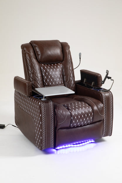 Warner One Power Recliner with Multifunctional Features - Brown