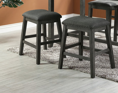 Cushion Seat Modern Contemporary Counter Stool - Grey Set of 2