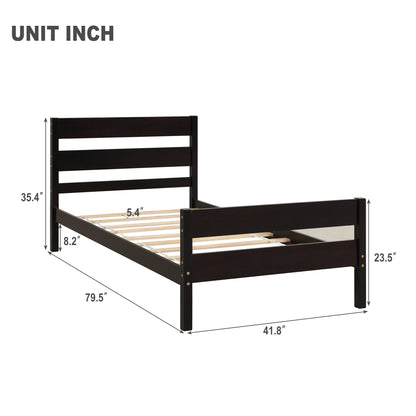 Saba Twin Size Platform Bed Frame - Espresso