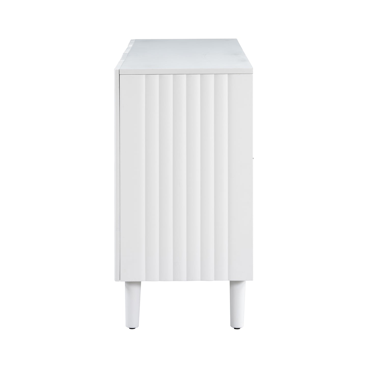Butler Wavy Pattern Doors Sideboard Buffet - White