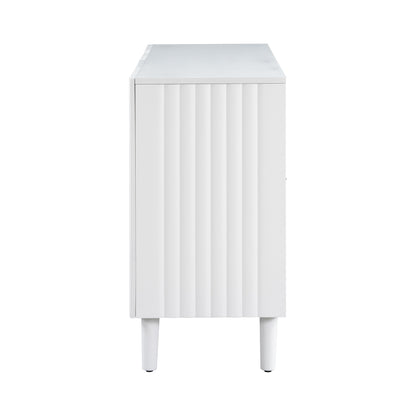 Butler Wavy Pattern Doors Sideboard Buffet - White