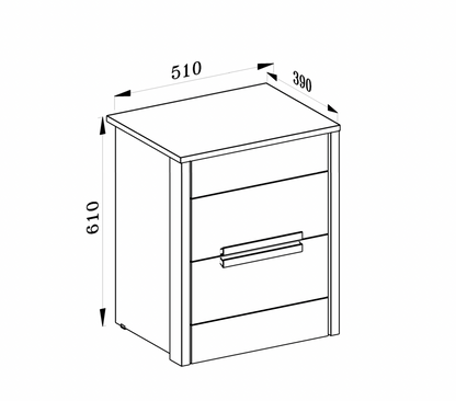 Dhara Nightstand- Brown/Off White