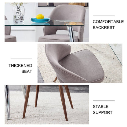 Spencer Dining Chairs with Metal Leg (Set of 4) - Gray