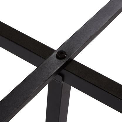 Fusco King Size Platform Bed Frame - Black+Brown