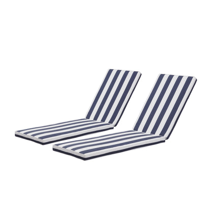 Lyons Outdoor Lounge Chair Cushion Replacement (Set of 2) - Blue striped