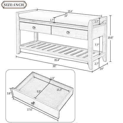 Modular Entryway Storage Bench - White