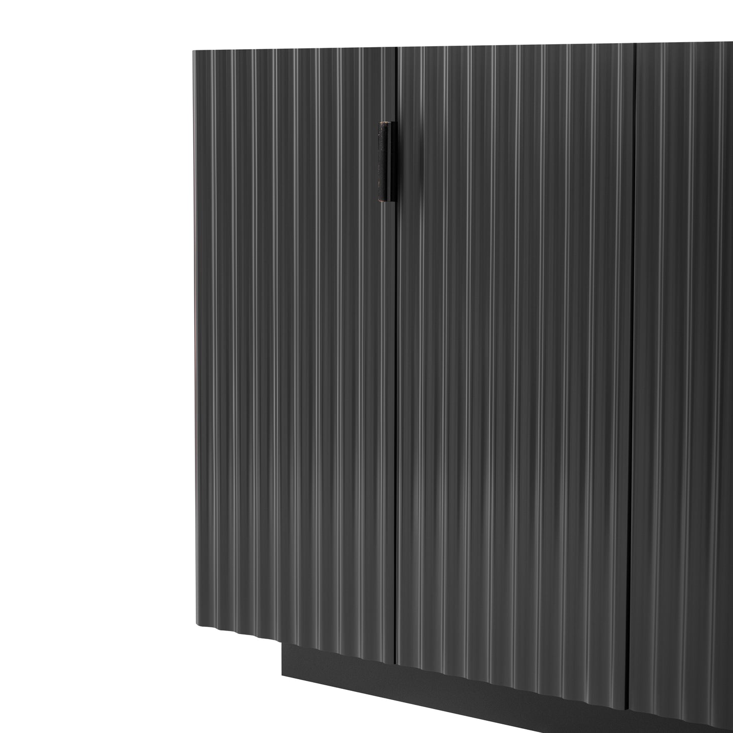 Lyons 4 Wavy Doors Ample Storage Space Sideboar - Black