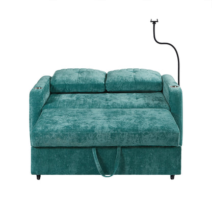 Rita Loveseat Pull-out Sofa Bed with Adjustable Backrest - Teal