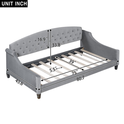 AF Luxury Tufted Button Twin Size Daybed - Gray
