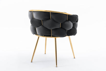 Luna Luxury Modern Velvet Chair - Black