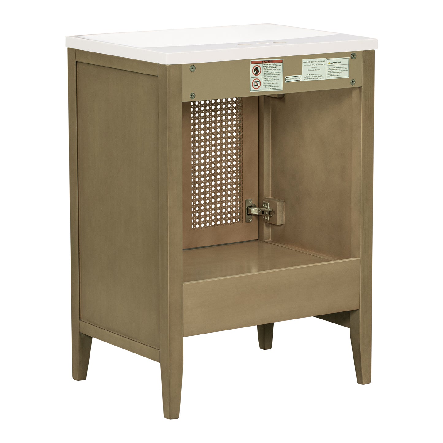 Rattan 24" Bathroom Vanity with Ceramic Basin