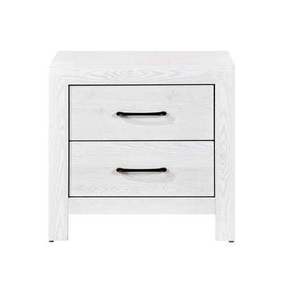 Yodi Wooden Nightstand 2x Drawers - White