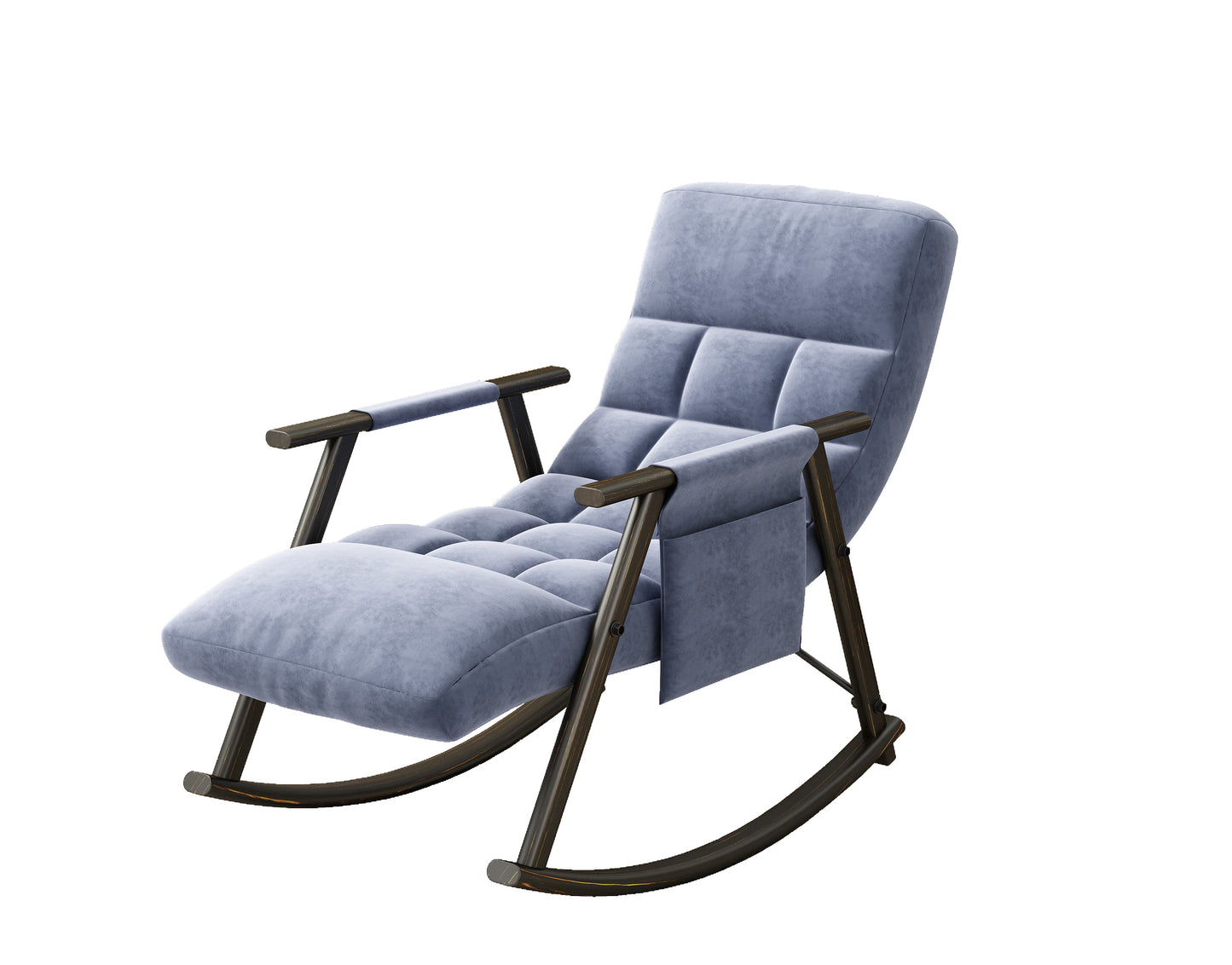 Dawson Casual folding rocking chair upholstere - Blue