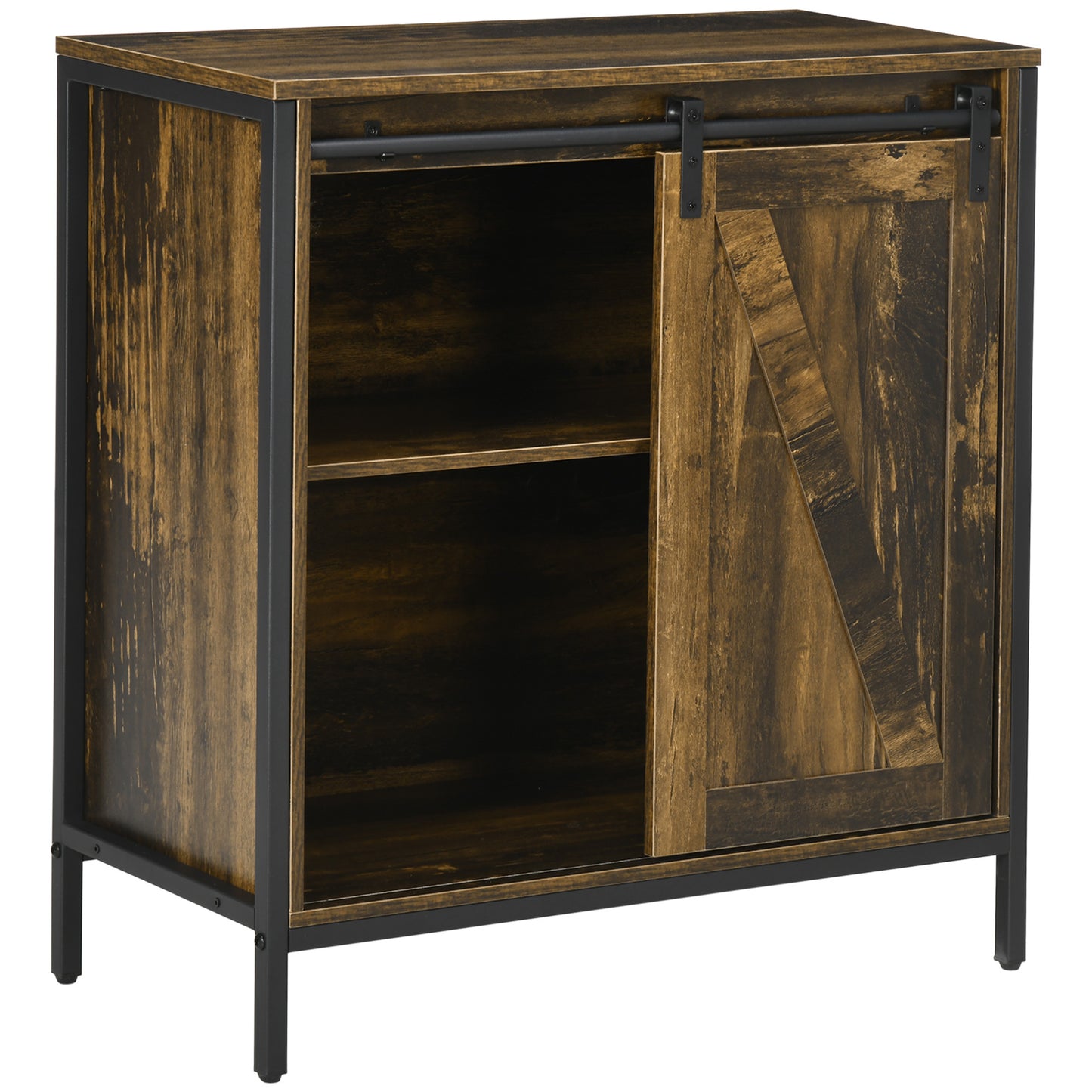 Belle Farmhouse Sideboard Buffet Cabinet - Rustic Brown