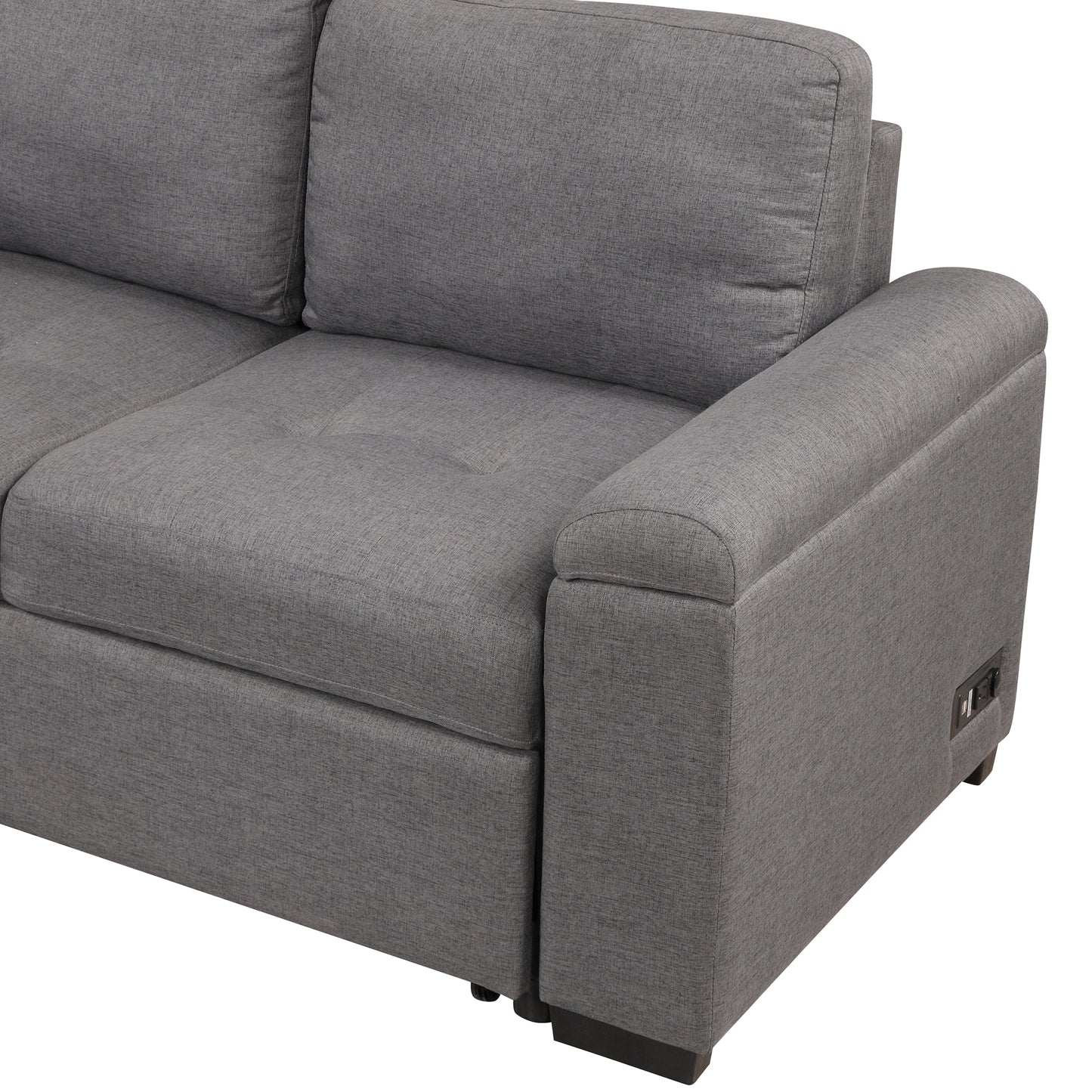 Kwame Sleeper Sectional Sofa - Dark Gray