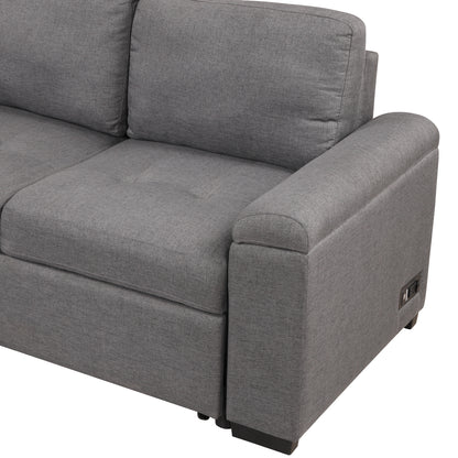 Kwame Sleeper Sectional Sofa - Dark Gray