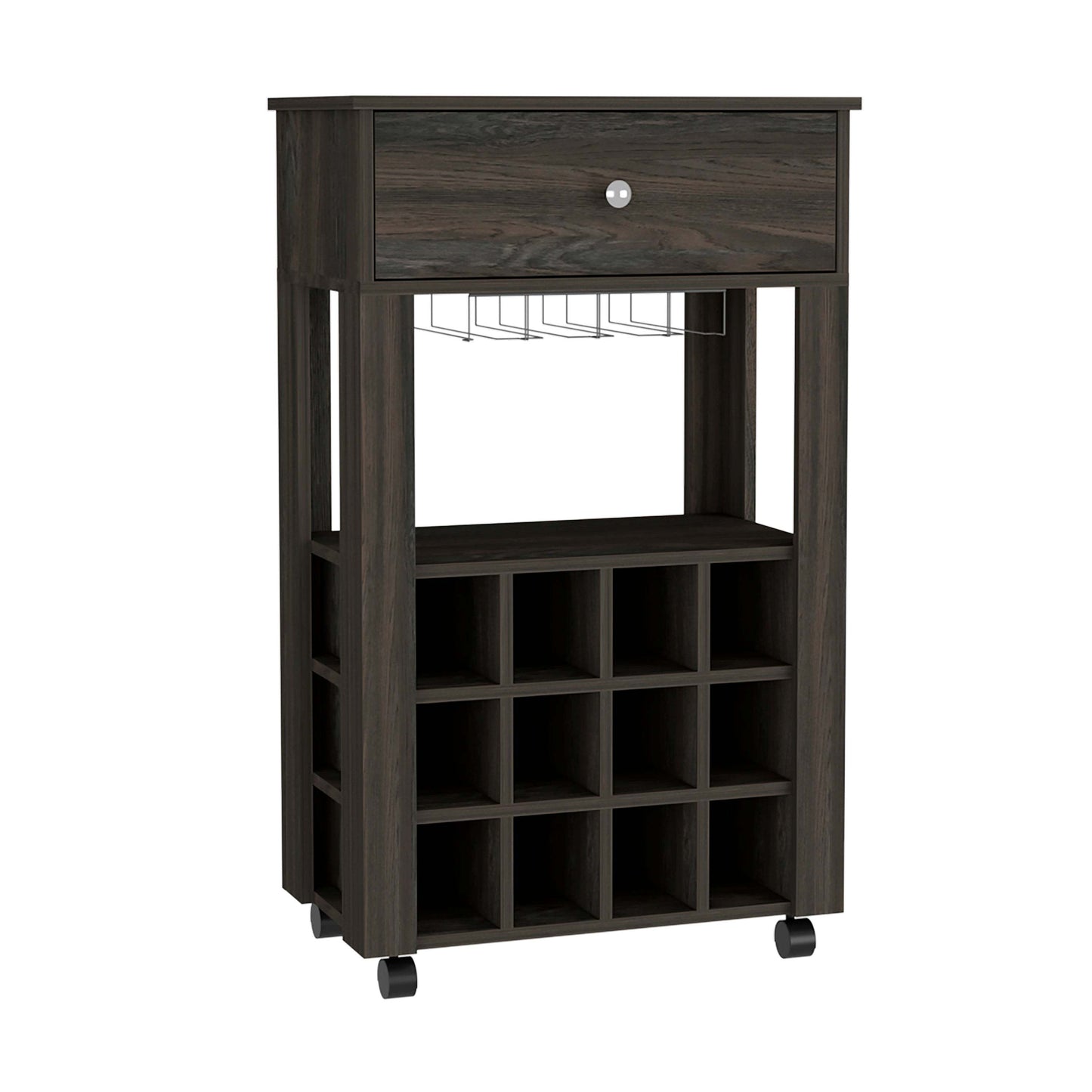Margh Bar Cart Drawer Cabinet - Espresso