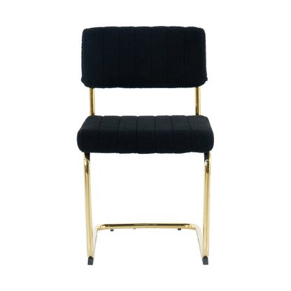 Ezell Dining Chairs with Gold Metal Leg (Set of 2) - Black