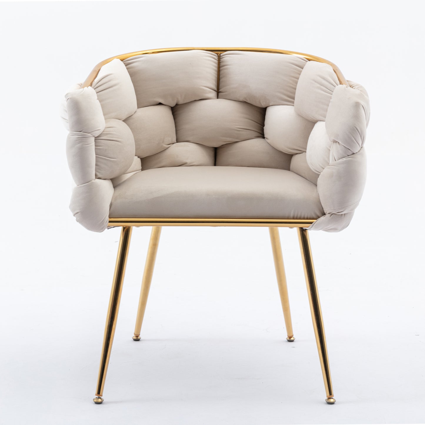 Luna Luxury Modern Velvet Chair - Beige