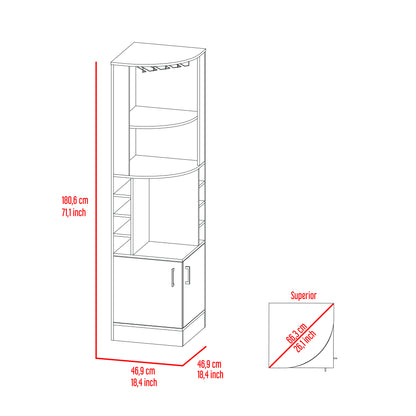 Nikita Corner Bar Cabinet - Gray